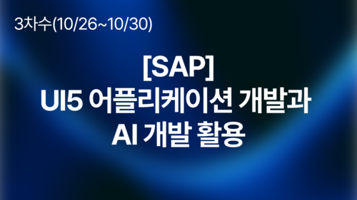 [SAP] UI5 어플리케이션 개발과 AI 개발 활용(10/26~10/30)
