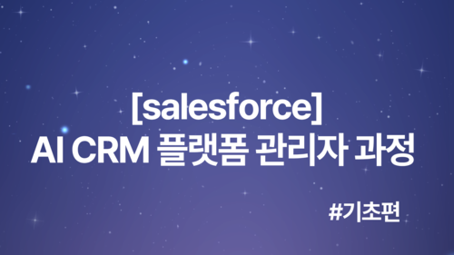 [Salesforce] AI CRM 플랫폼 관리자 과정 #기초편(7/10~16)